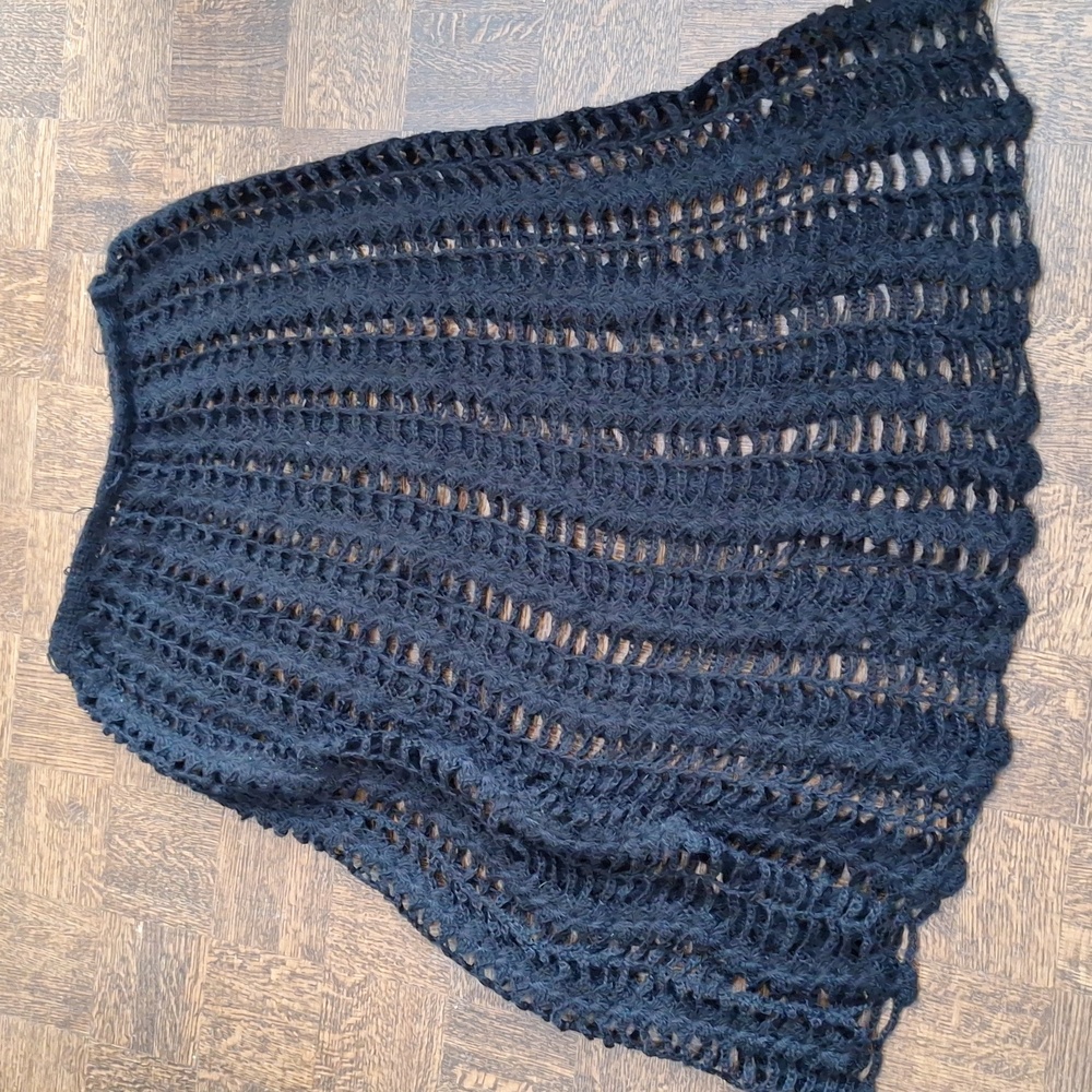 Black Crochet Knit Skirt Set, Vintage - Picture 5 of 7